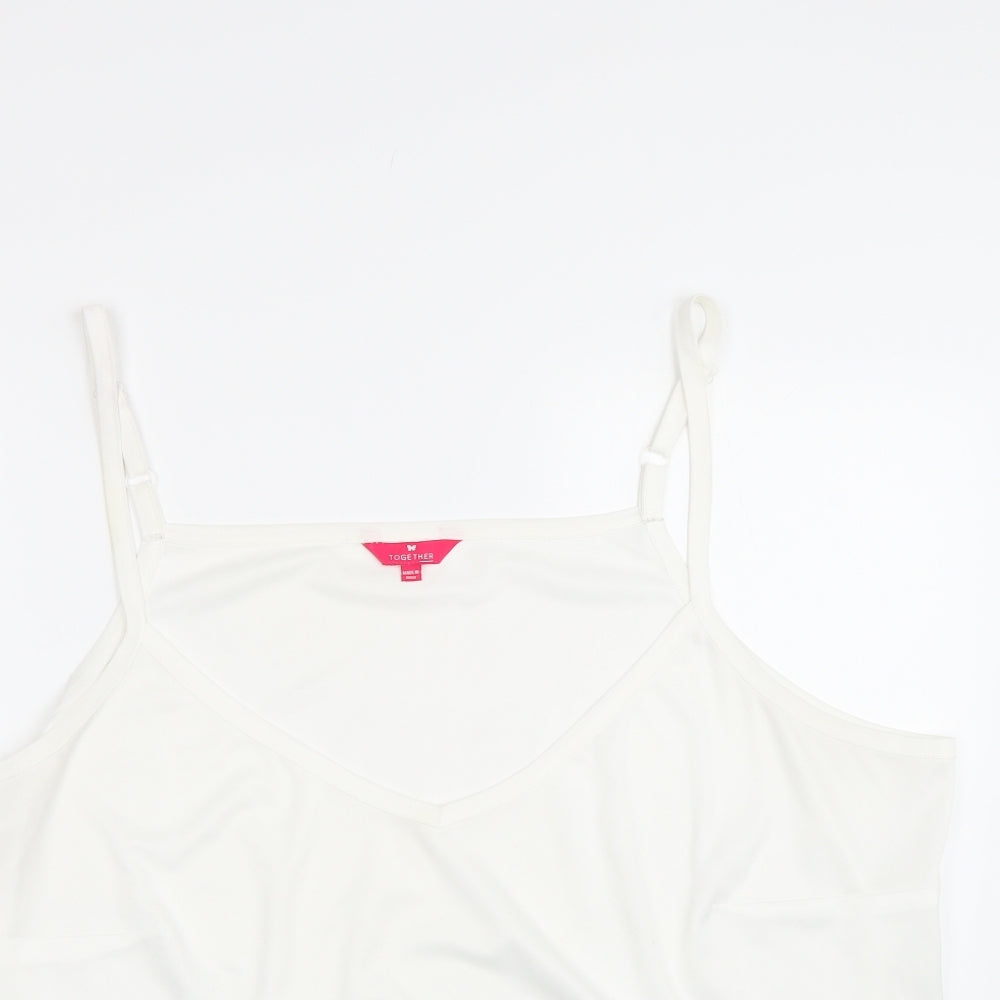 Together Womens White   Basic Tank Size 30