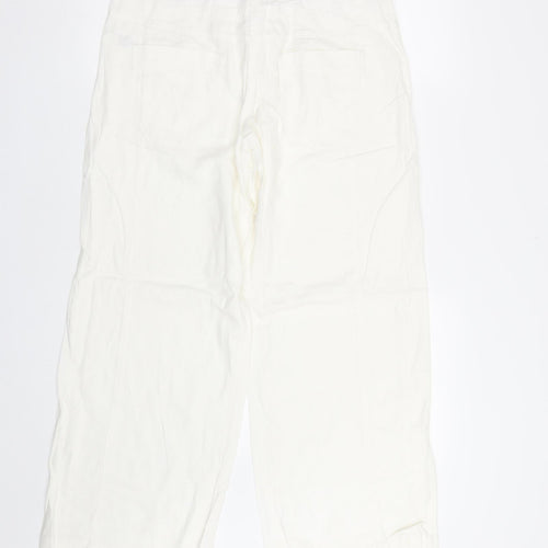 NEXT Womens White   Capri Trousers Size 12 L27 in