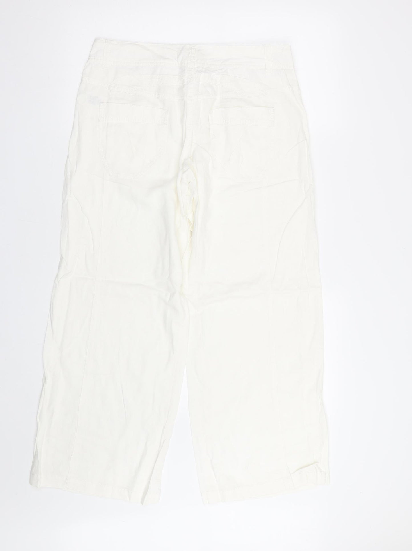 NEXT Womens White   Capri Trousers Size 12 L27 in