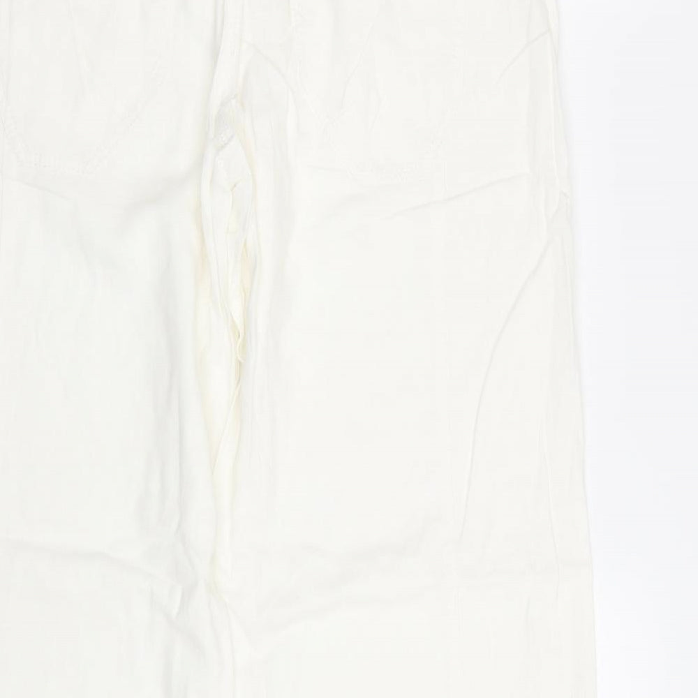 NEXT Womens White   Capri Trousers Size 12 L27 in