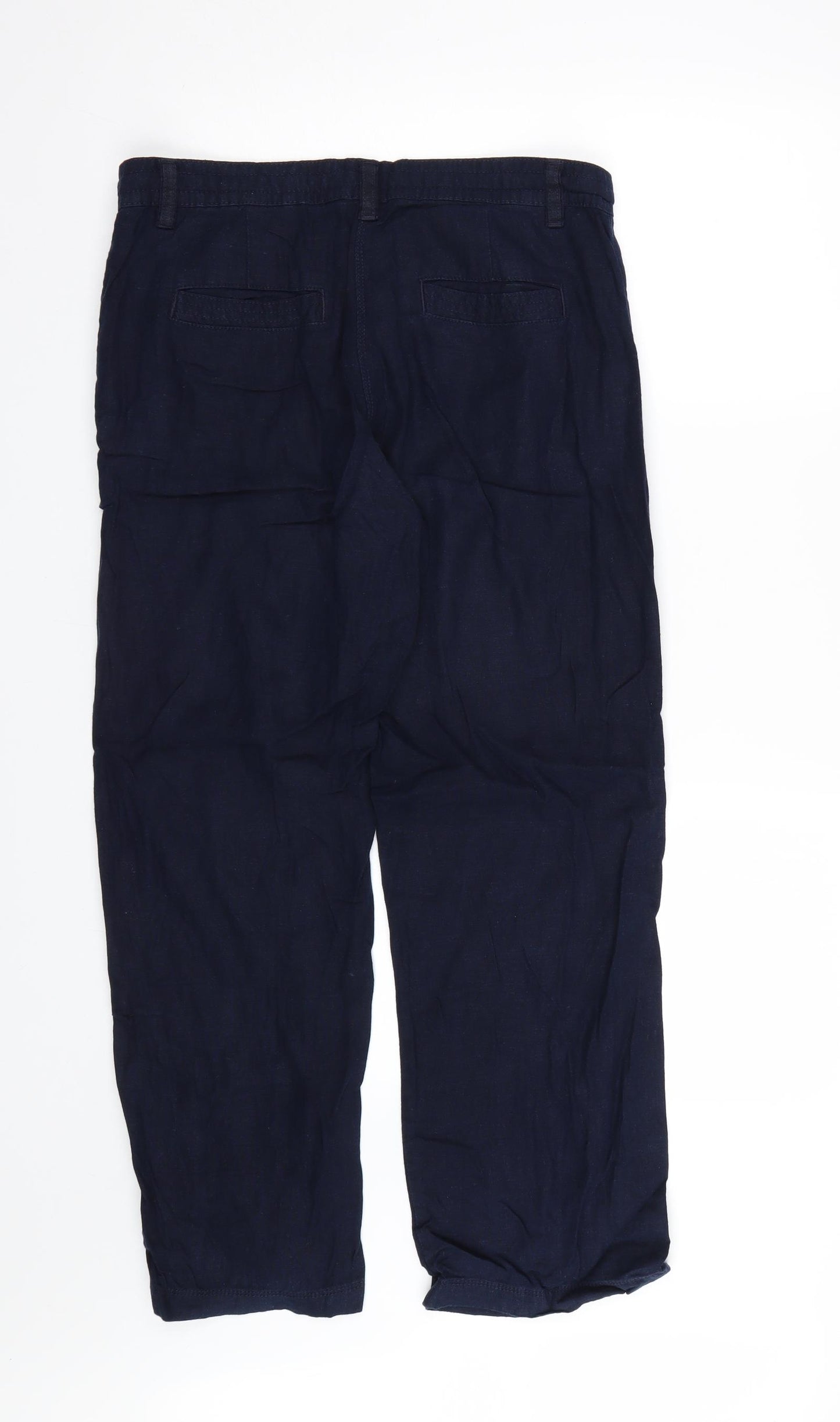 Debenhams Womens Blue   Cropped Trousers Size 12 L25.5 in