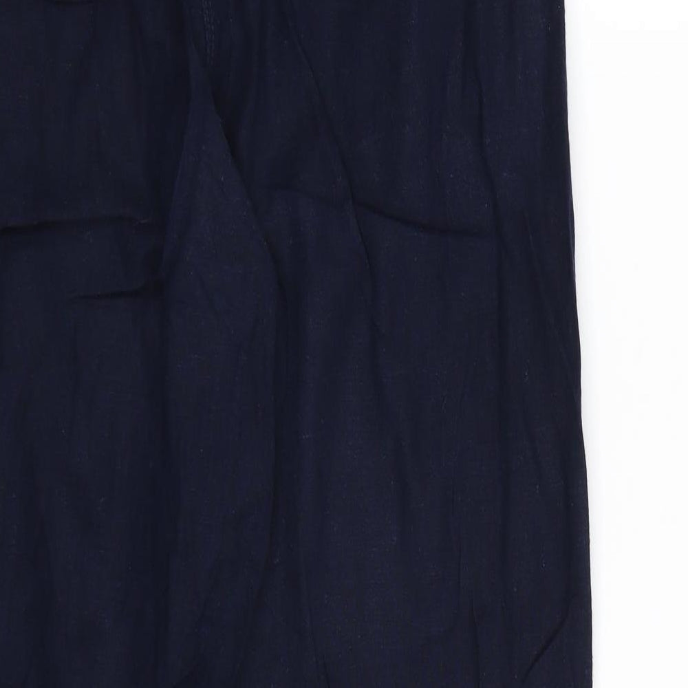 Debenhams Womens Blue   Cropped Trousers Size 12 L25.5 in