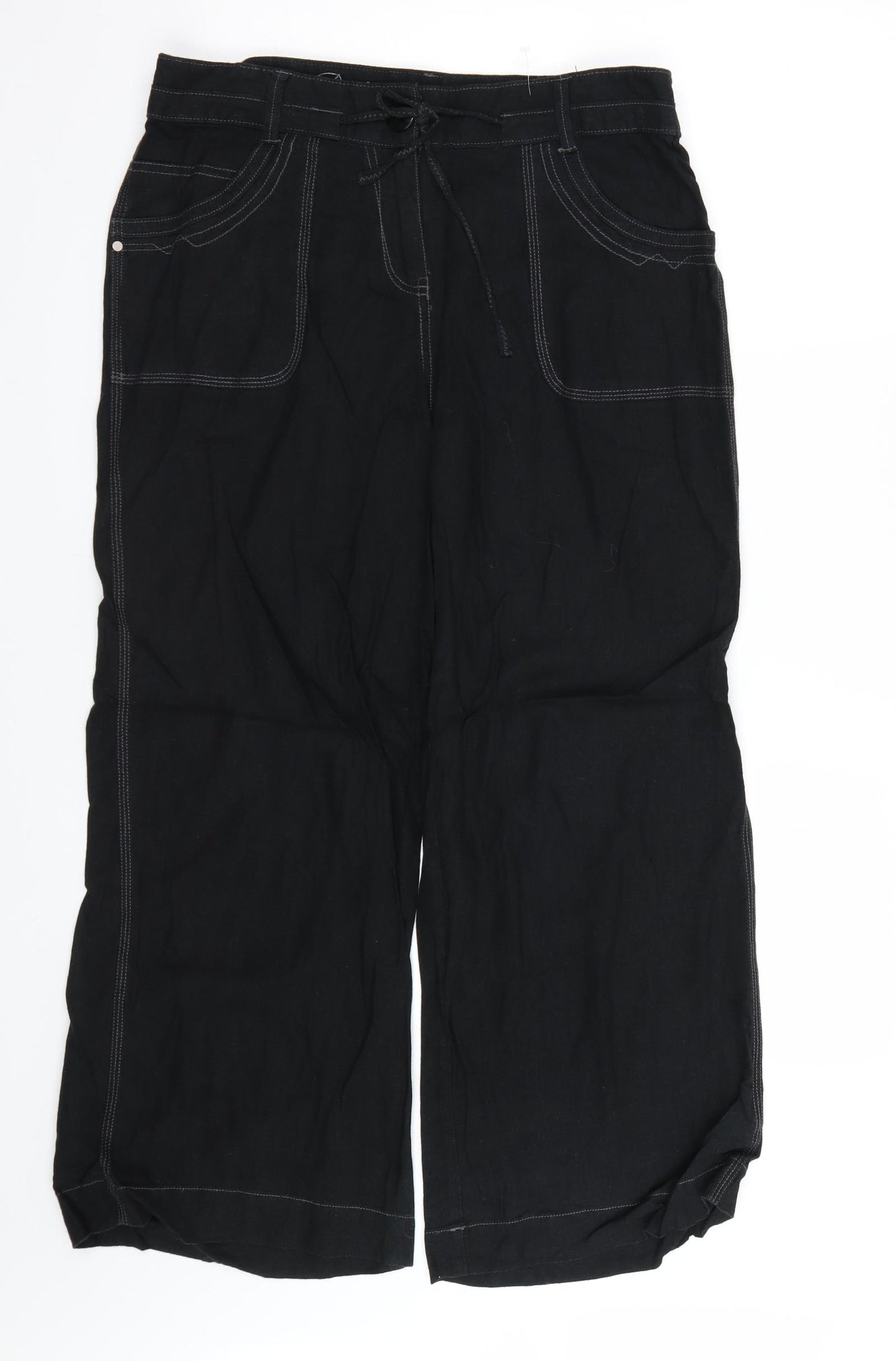 South Womens Black   Trousers  Size 12 L26 in