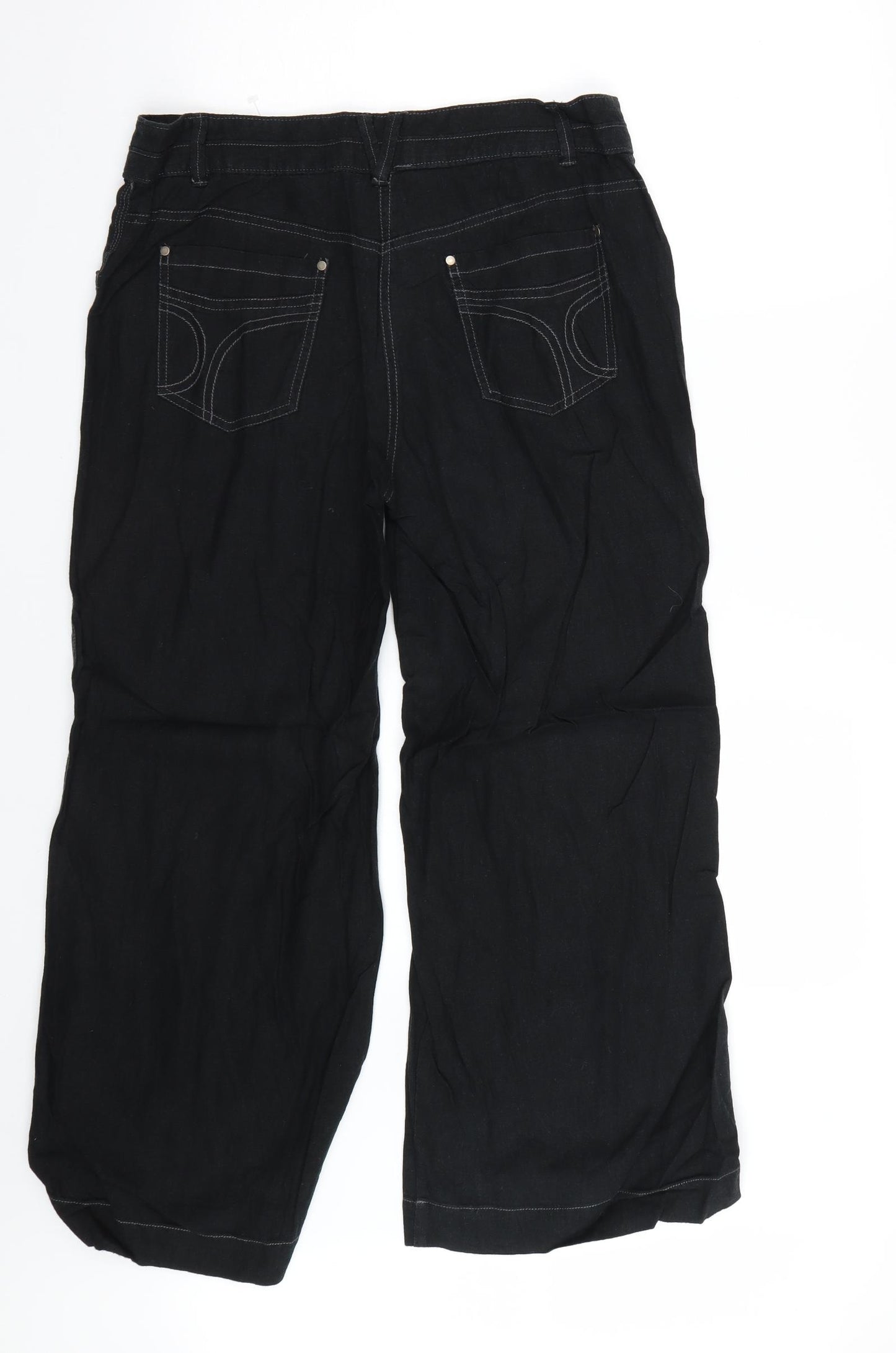 South Womens Black   Trousers  Size 12 L26 in