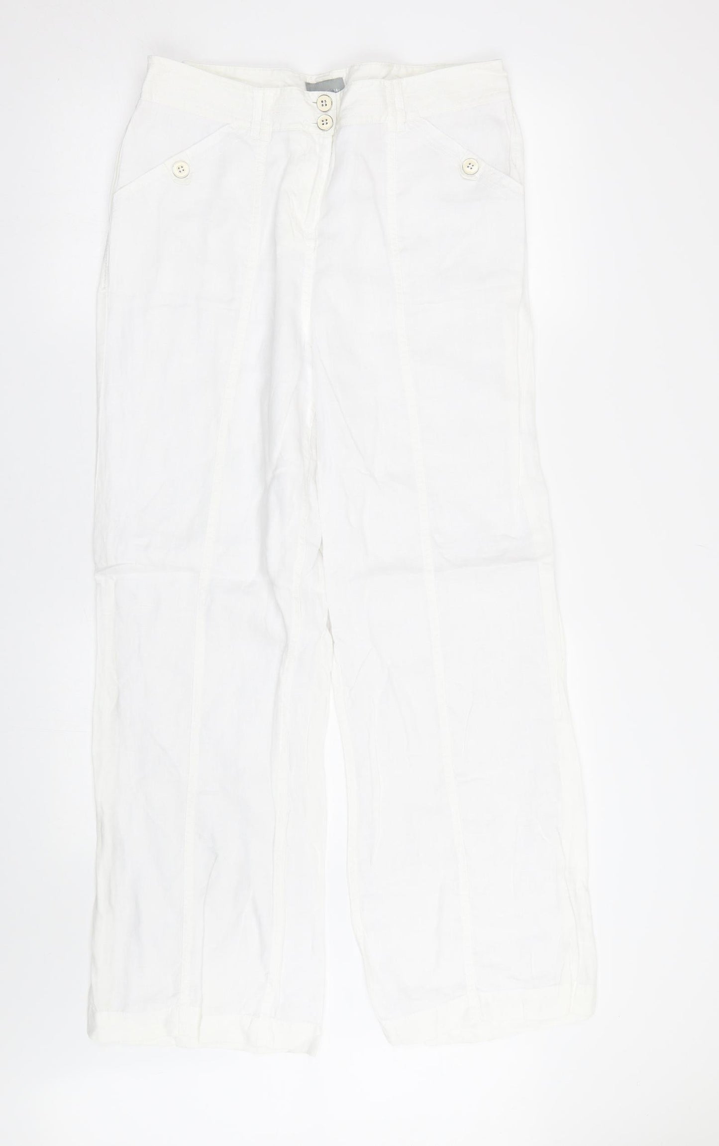 Per Una Womens White   Trousers  Size 14 L28 in