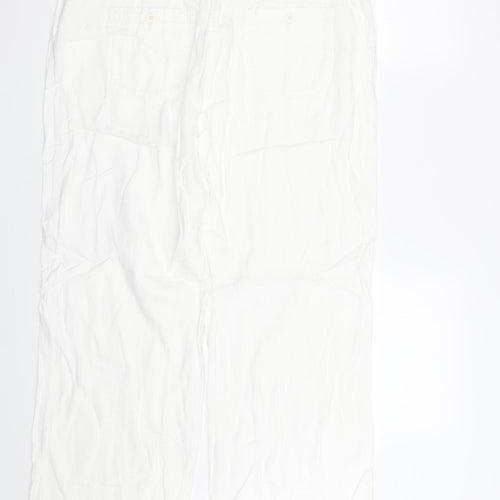 M&S Womens White   Trousers  Size 16 L27 in