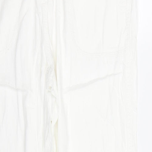 M&S Womens White   Trousers  Size 16 L27 in