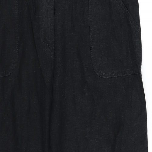 M&S Womens Black   Cropped Trousers Size 18 L25 in