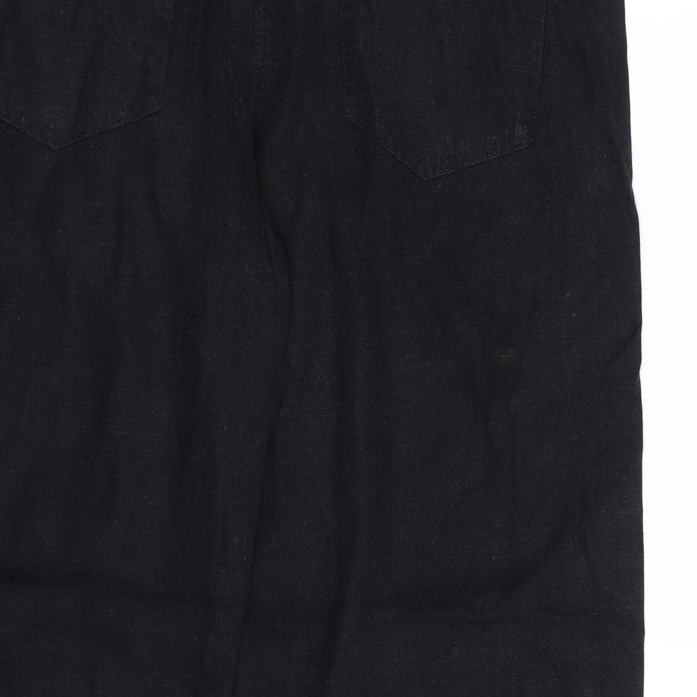 M&S Womens Black   Cropped Trousers Size 18 L25 in
