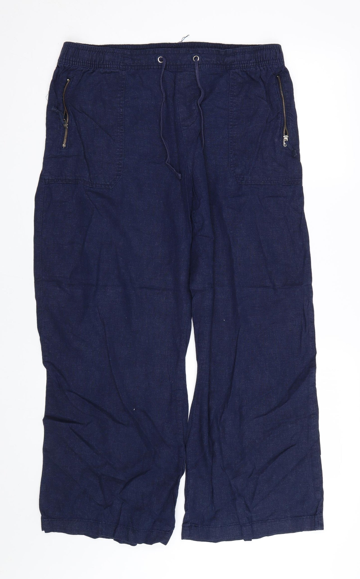 TU Womens Blue   Cropped Trousers Size 16 L26 in