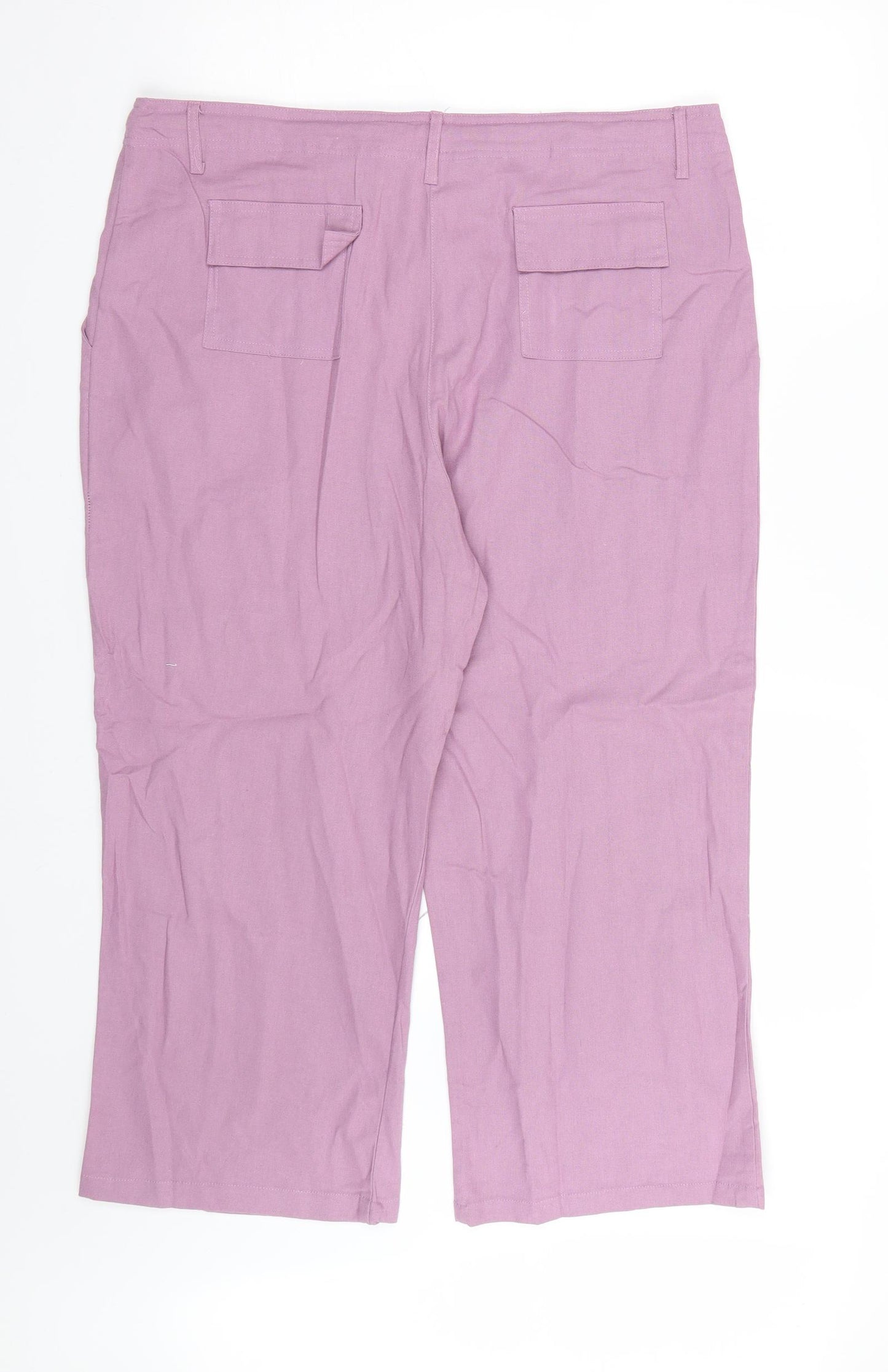 Mia Moda Womens Purple   Capri Trousers Size 18 L21.5 in