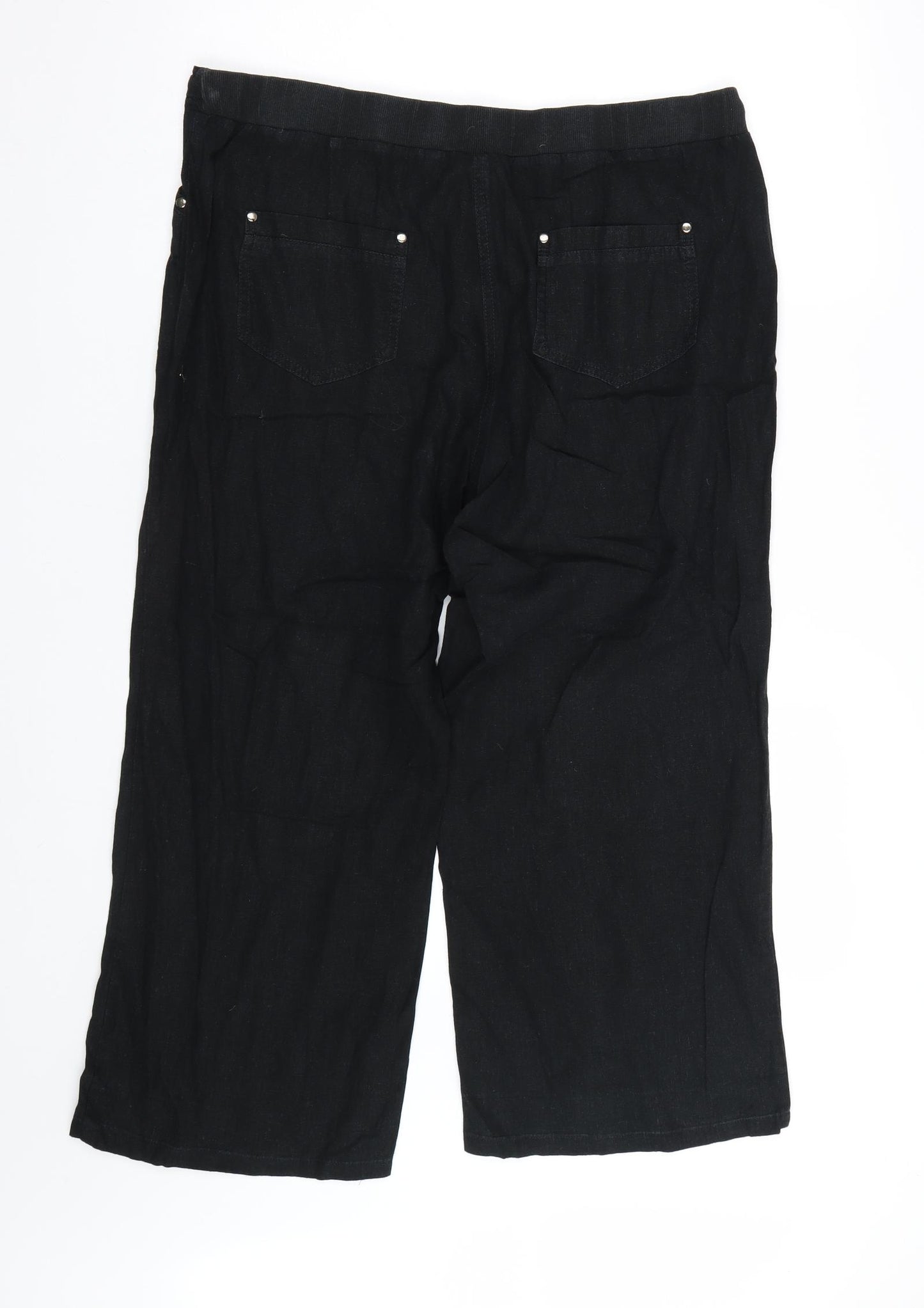 BHS Womens Black   Cropped Trousers Size 16 L23 in