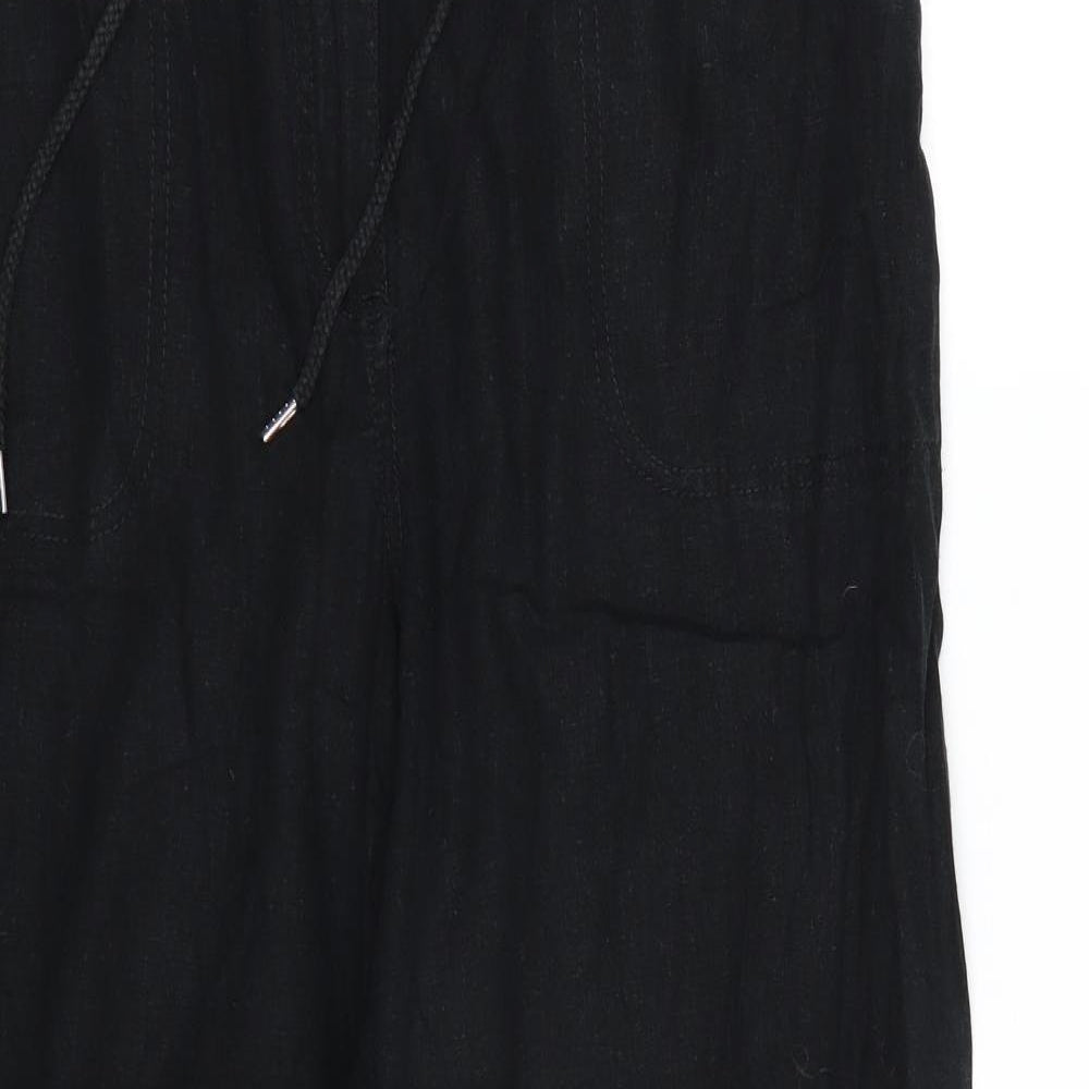 BHS Womens Black   Cropped Trousers Size 16 L23 in
