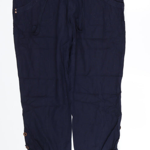 Papaya Womens Blue   Cropped Trousers Size 18 L26 in