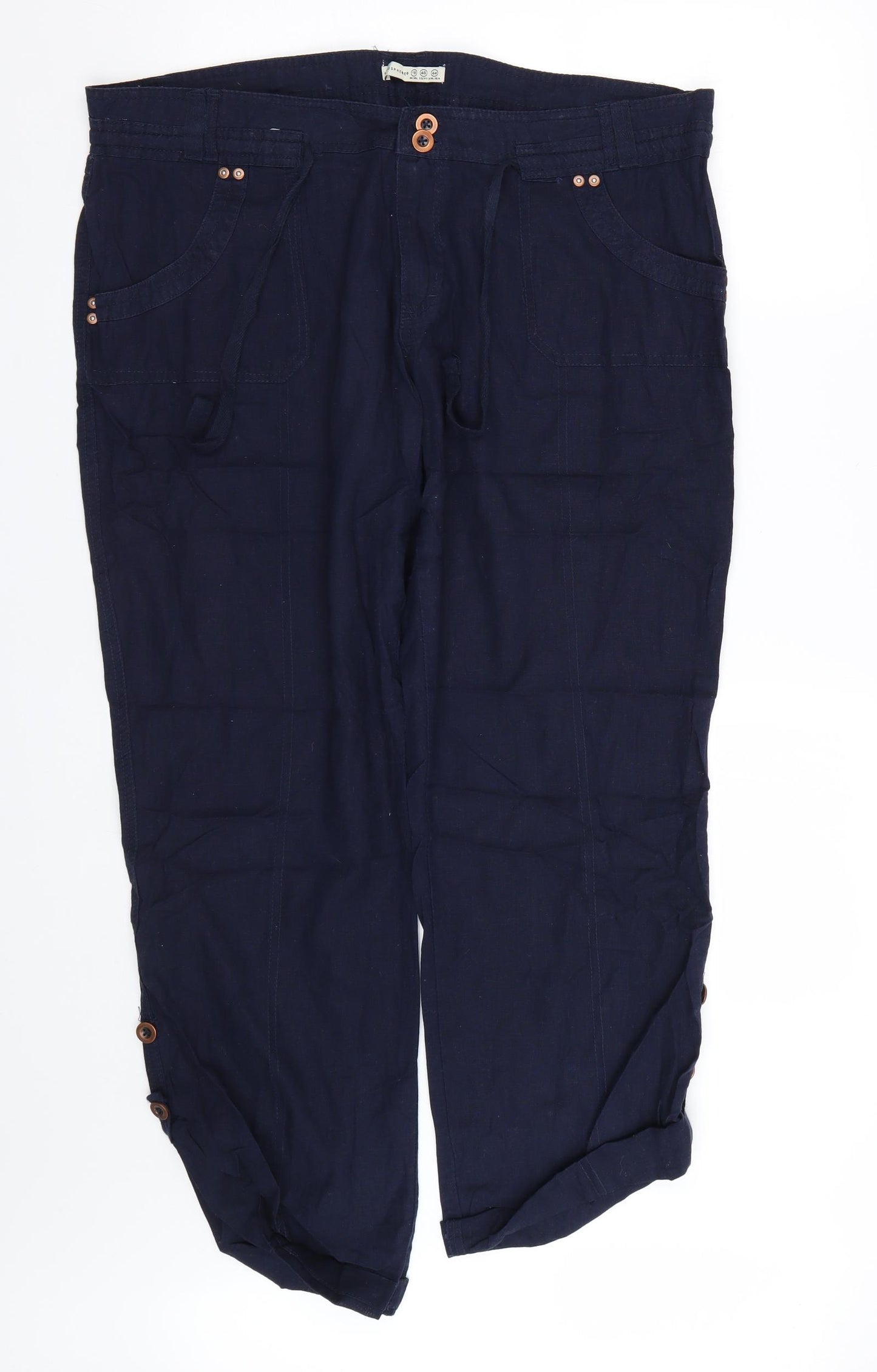 Papaya Womens Blue   Cropped Trousers Size 18 L26 in