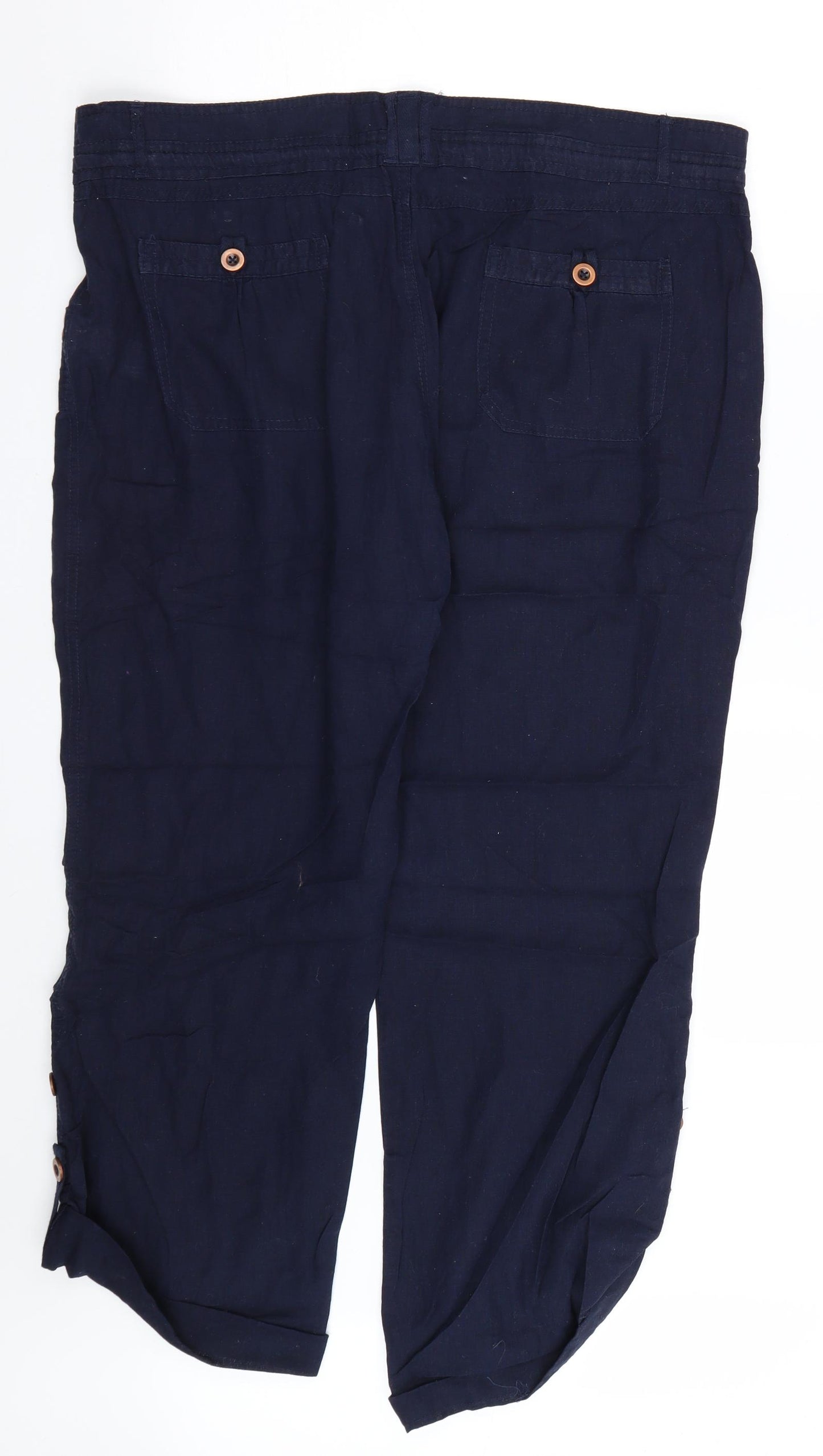Papaya Womens Blue   Cropped Trousers Size 18 L26 in