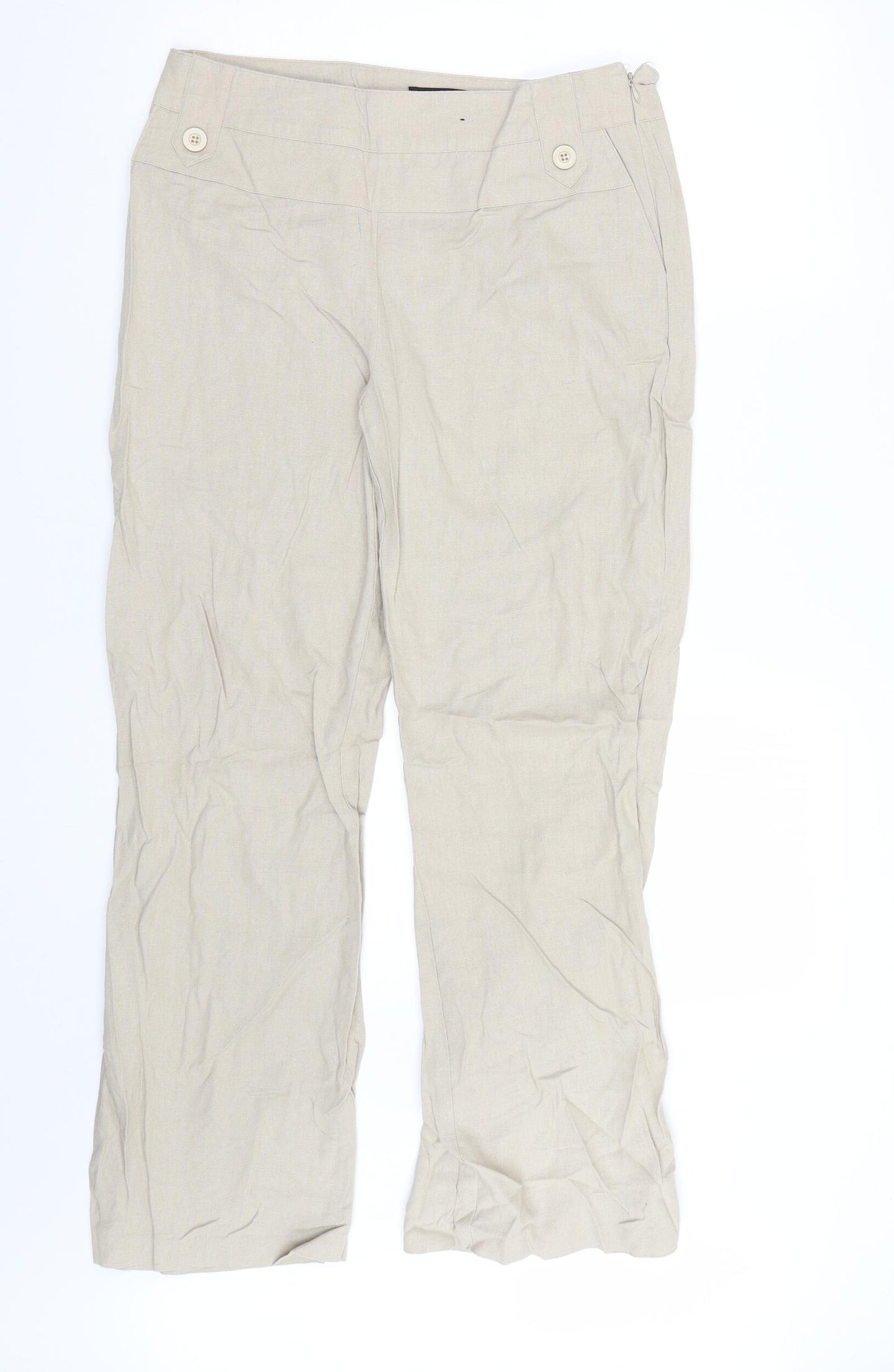 Papaya Womens Beige   Trousers  Size 14 L27 in