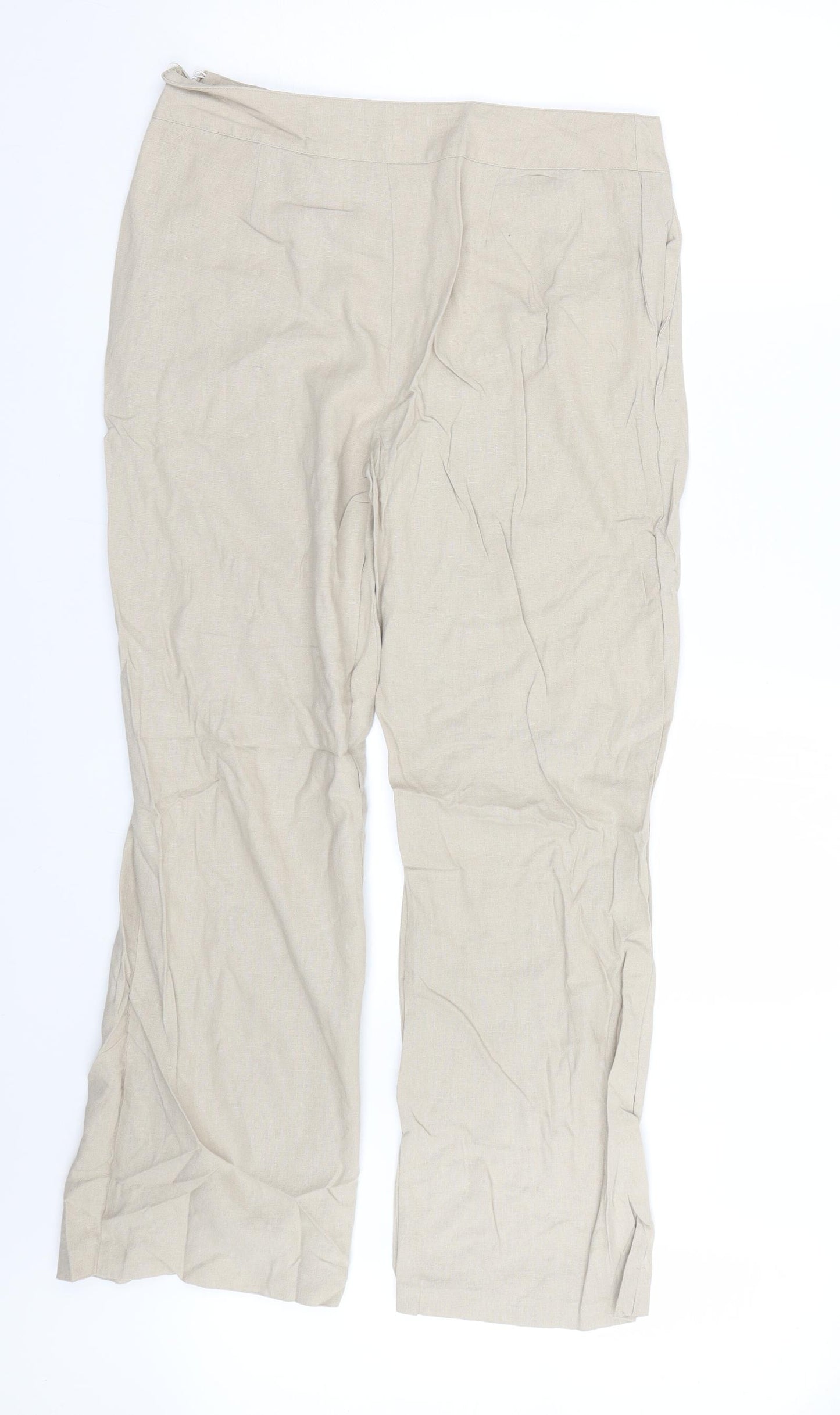 Papaya Womens Beige   Trousers  Size 14 L27 in