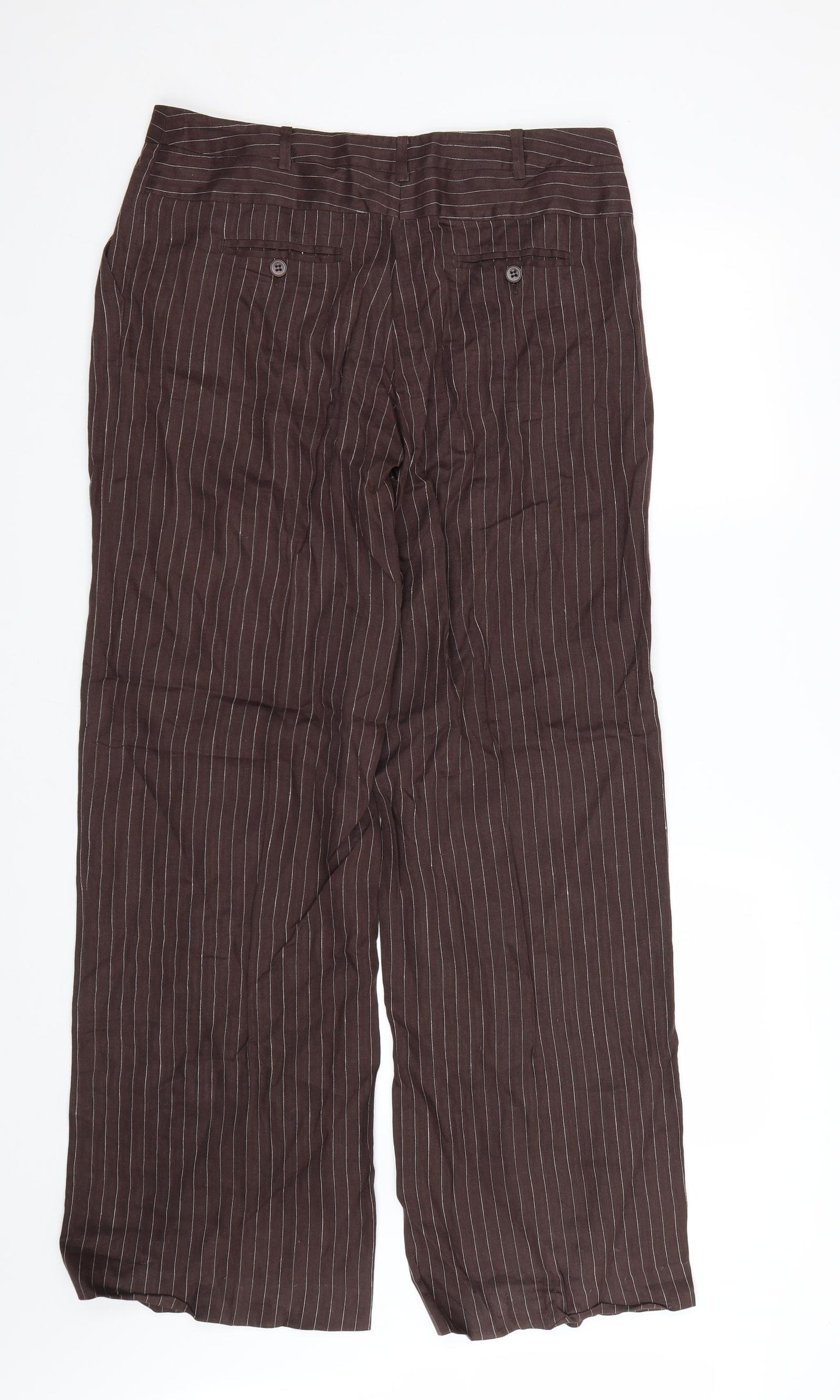 Max Mara Womens Brown Striped  Trousers  Size 12 L31 in