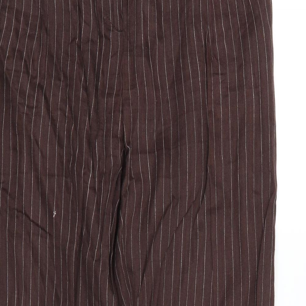 Max Mara Womens Brown Striped  Trousers  Size 12 L31 in