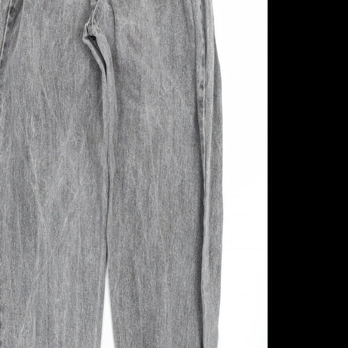 Preworn Womens Grey  Denim Straight Jeans Size 4 L24 in