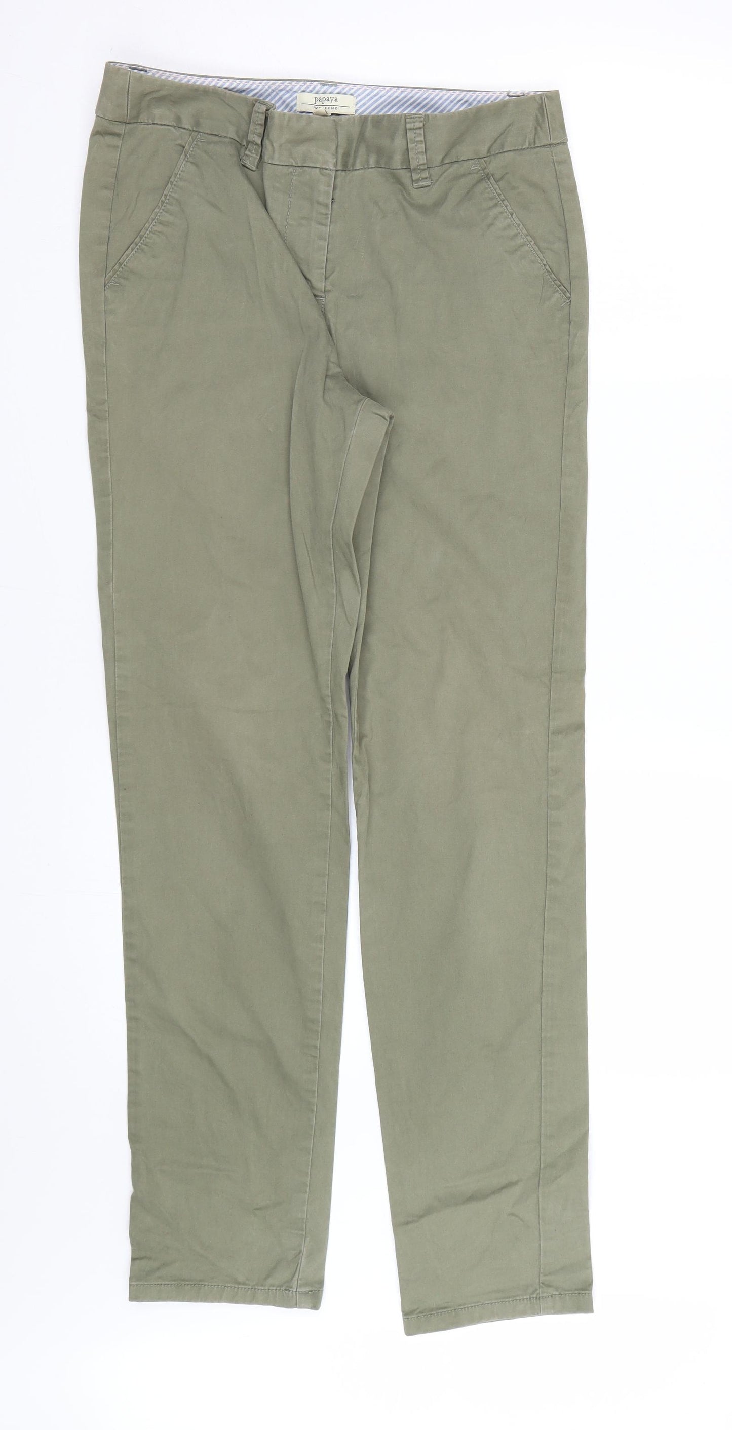 Papaya Womens Green   Trousers  Size 8 L29 in