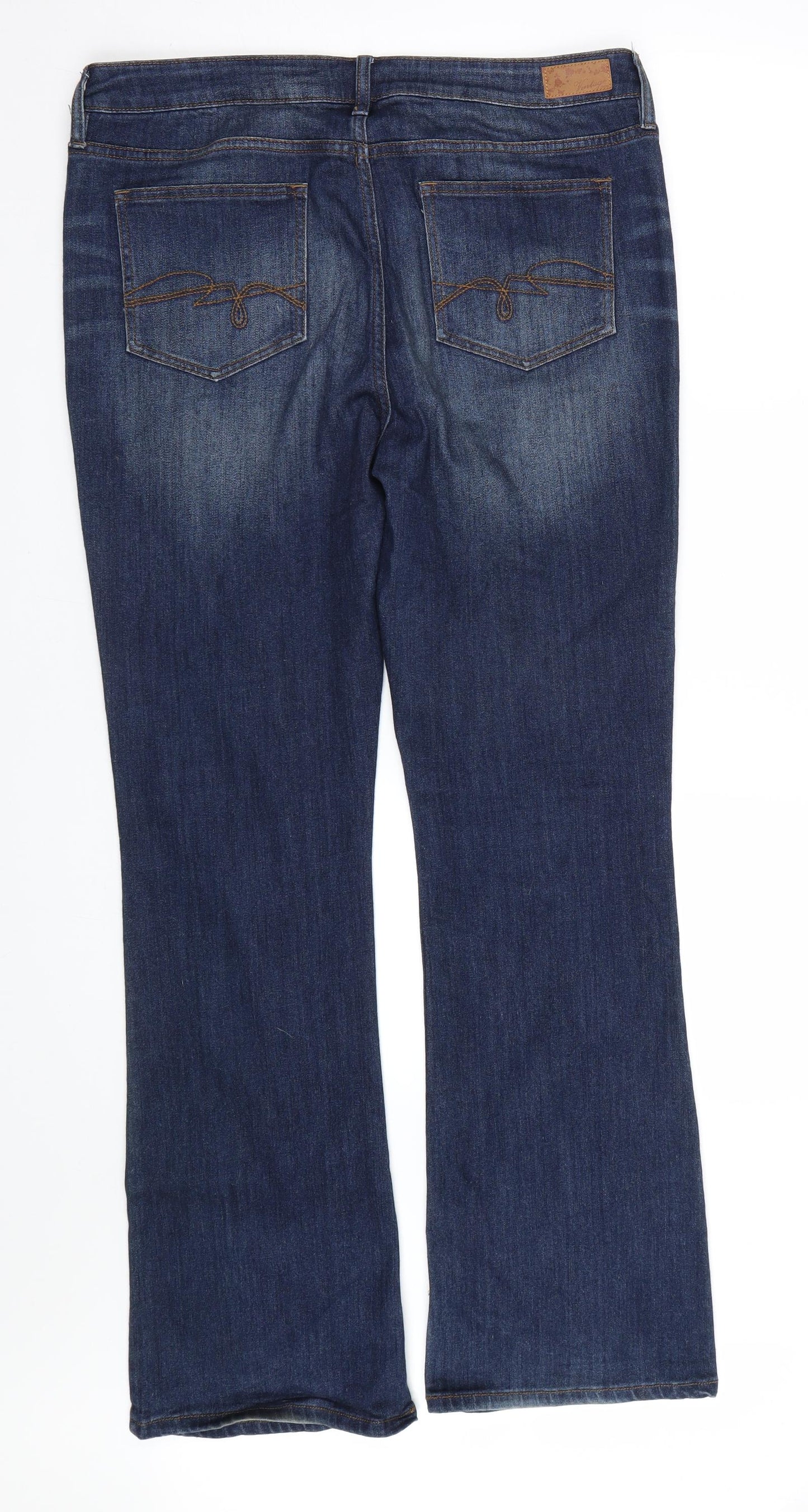 F&F Womens Blue  Denim Straight Jeans Size 16 L30 in
