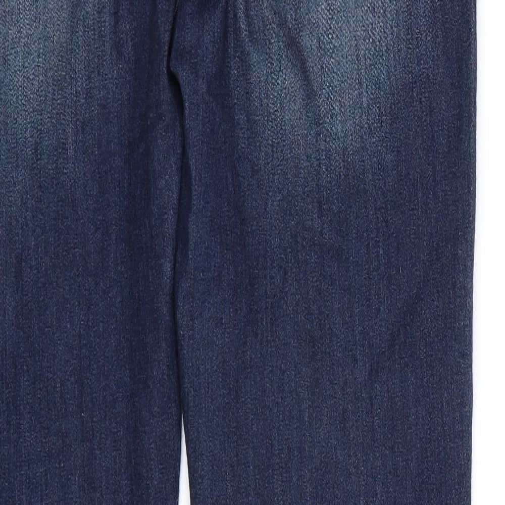 F&F Womens Blue  Denim Straight Jeans Size 16 L30 in
