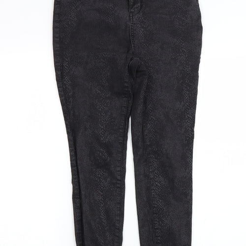 TU Womens Black Animal Print Denim Skinny Jeans Size 14 L25 in - Snake Print
