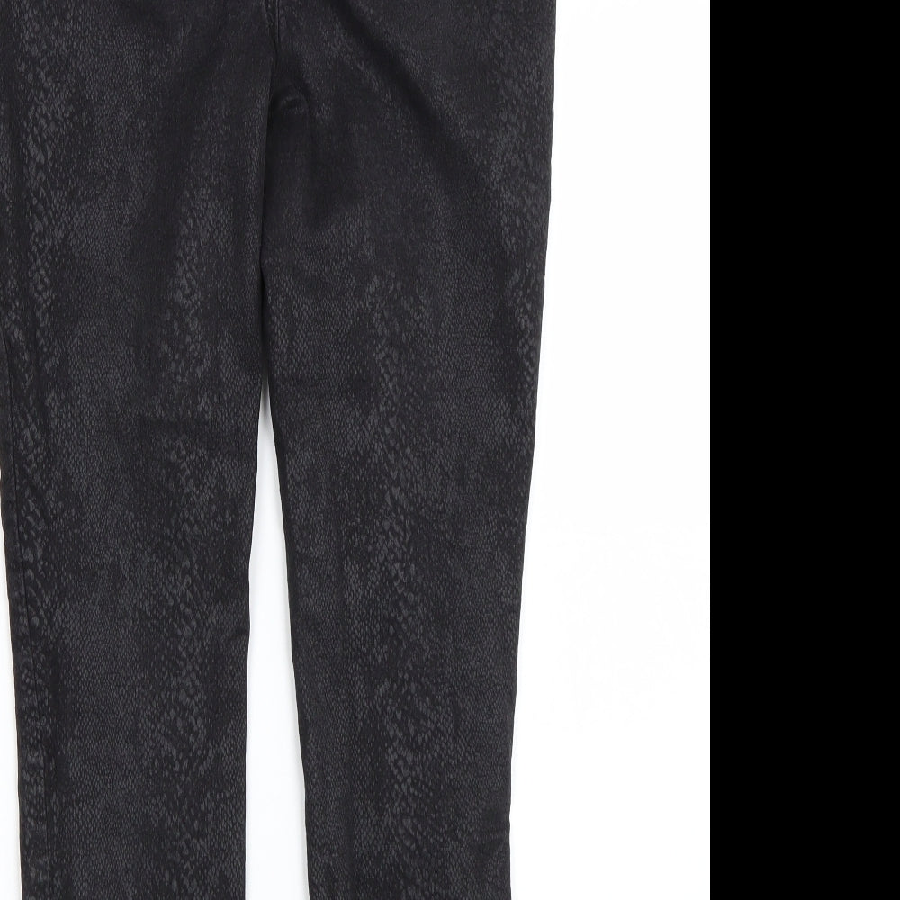 TU Womens Black Animal Print Denim Skinny Jeans Size 14 L25 in - Snake Print