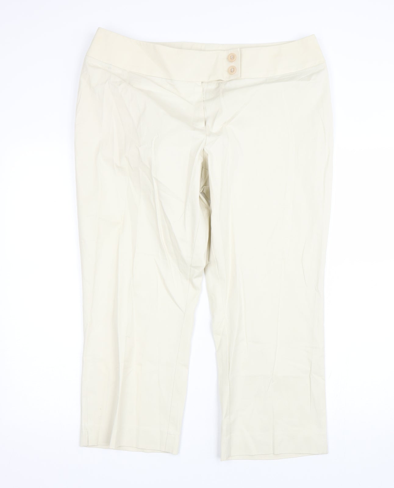Preworn Womens Beige   Cropped Trousers Size 18 L22 in