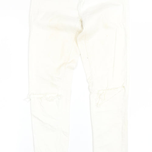 Topshop Womens White  Denim Skinny Jeans Size 26 L28 in