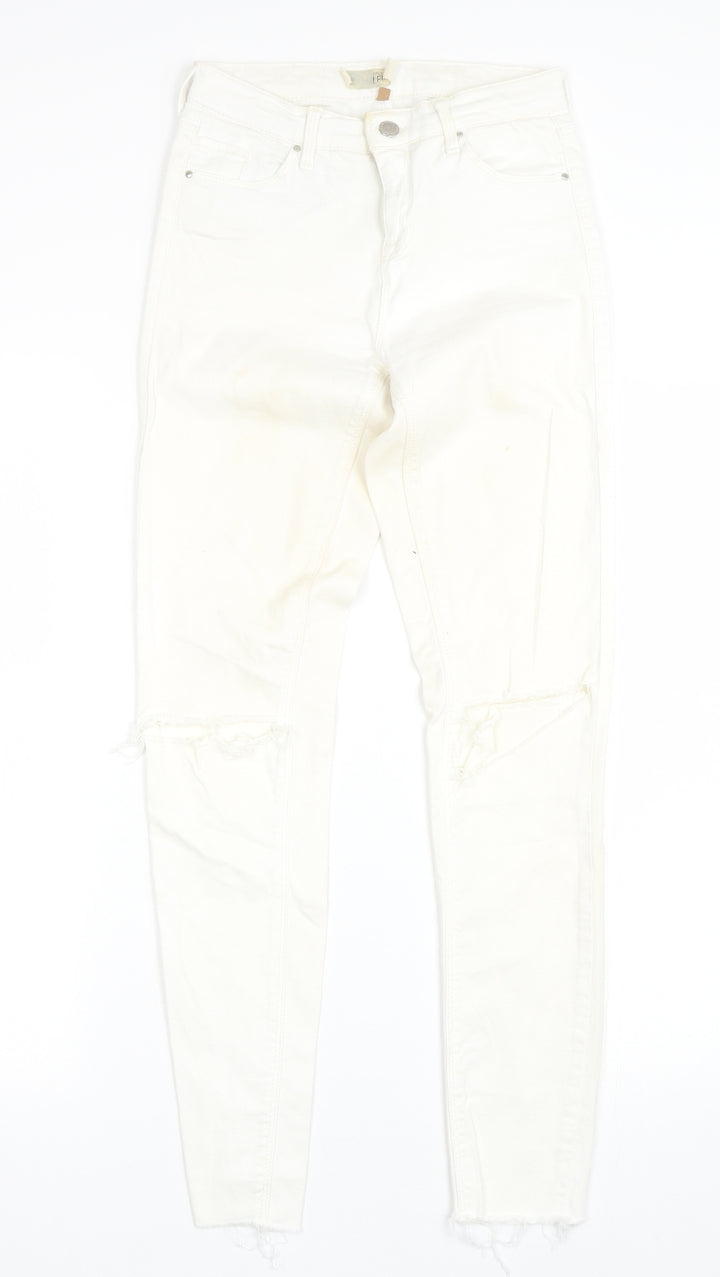 Topshop Womens White  Denim Skinny Jeans Size 26 L28 in
