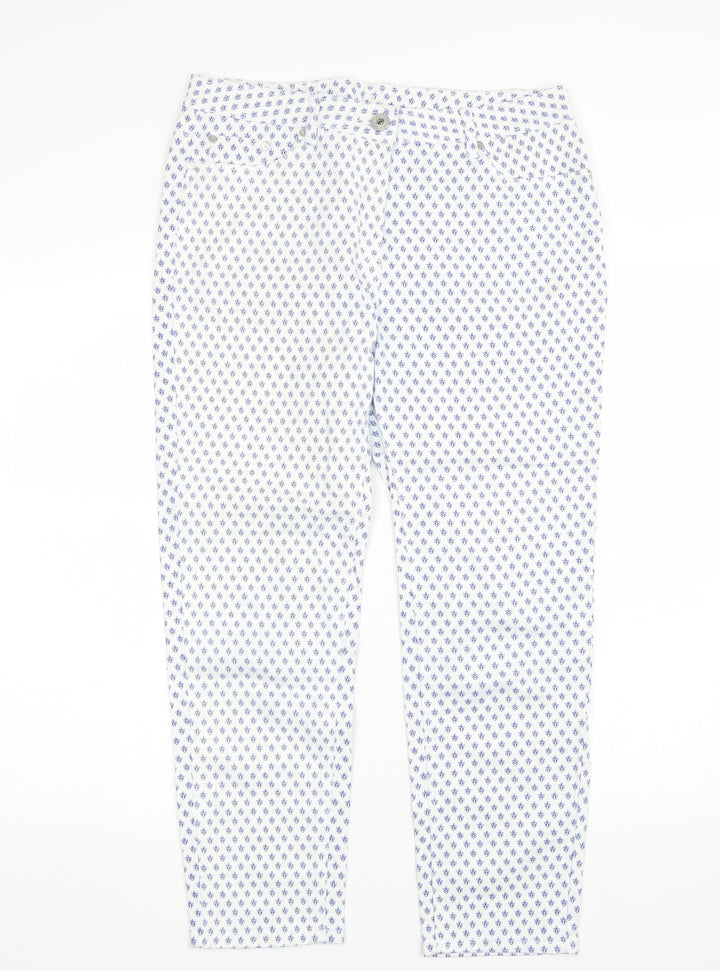DASH Womens White Polka Dot Denim Skinny Jeans Size 10 L23 in