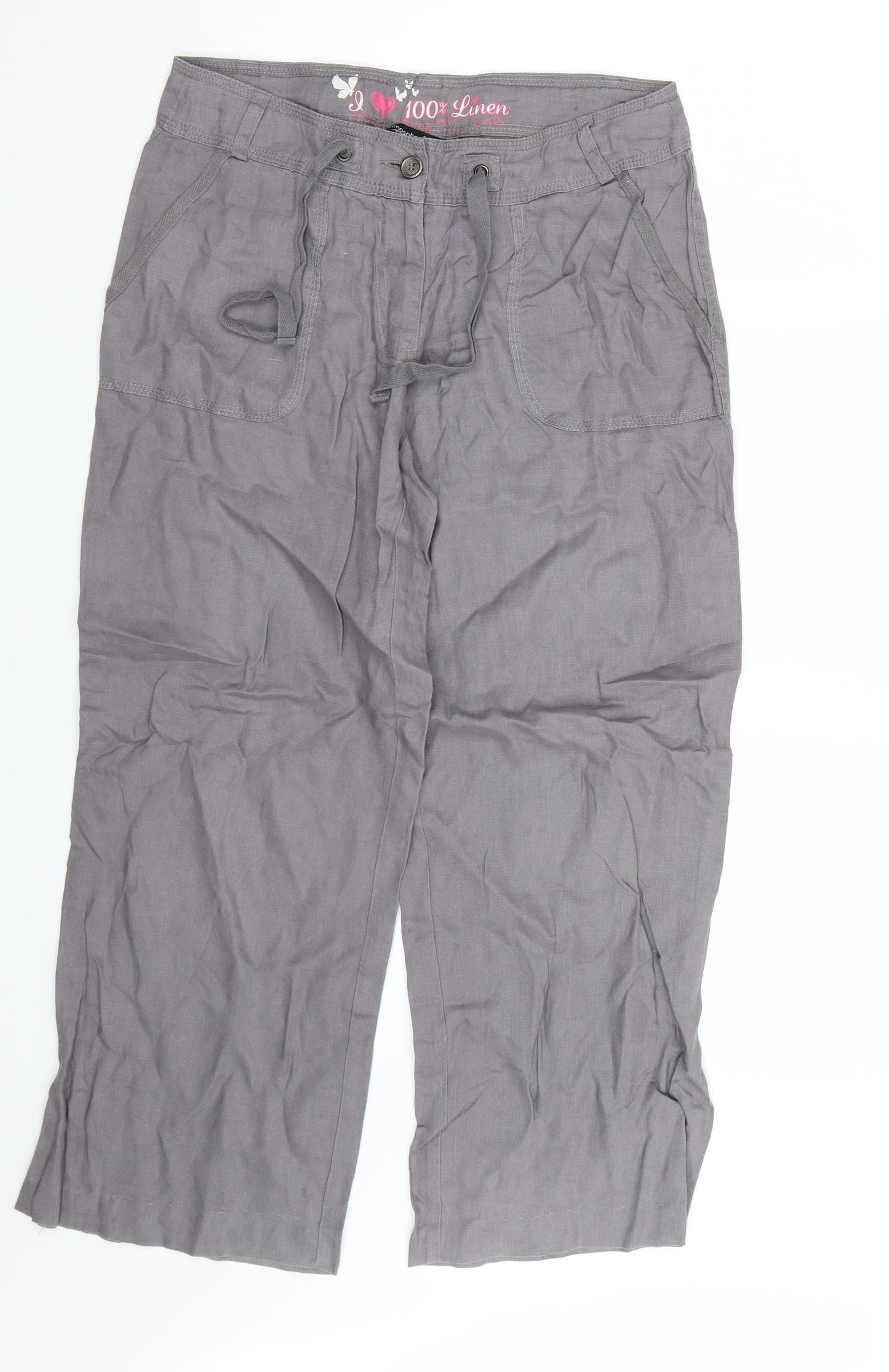 Atmosphere Womens Grey   Trousers  Size 10 L25 in