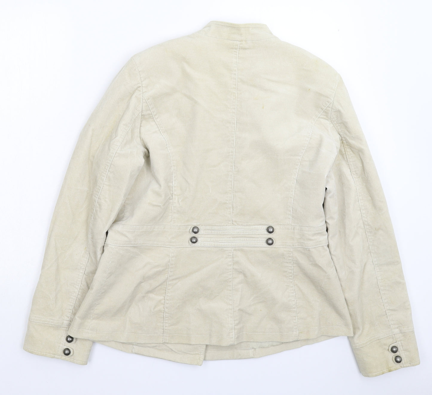 RJR.John Rocha Womens Beige  Corduroy Jacket Blazer Size 16