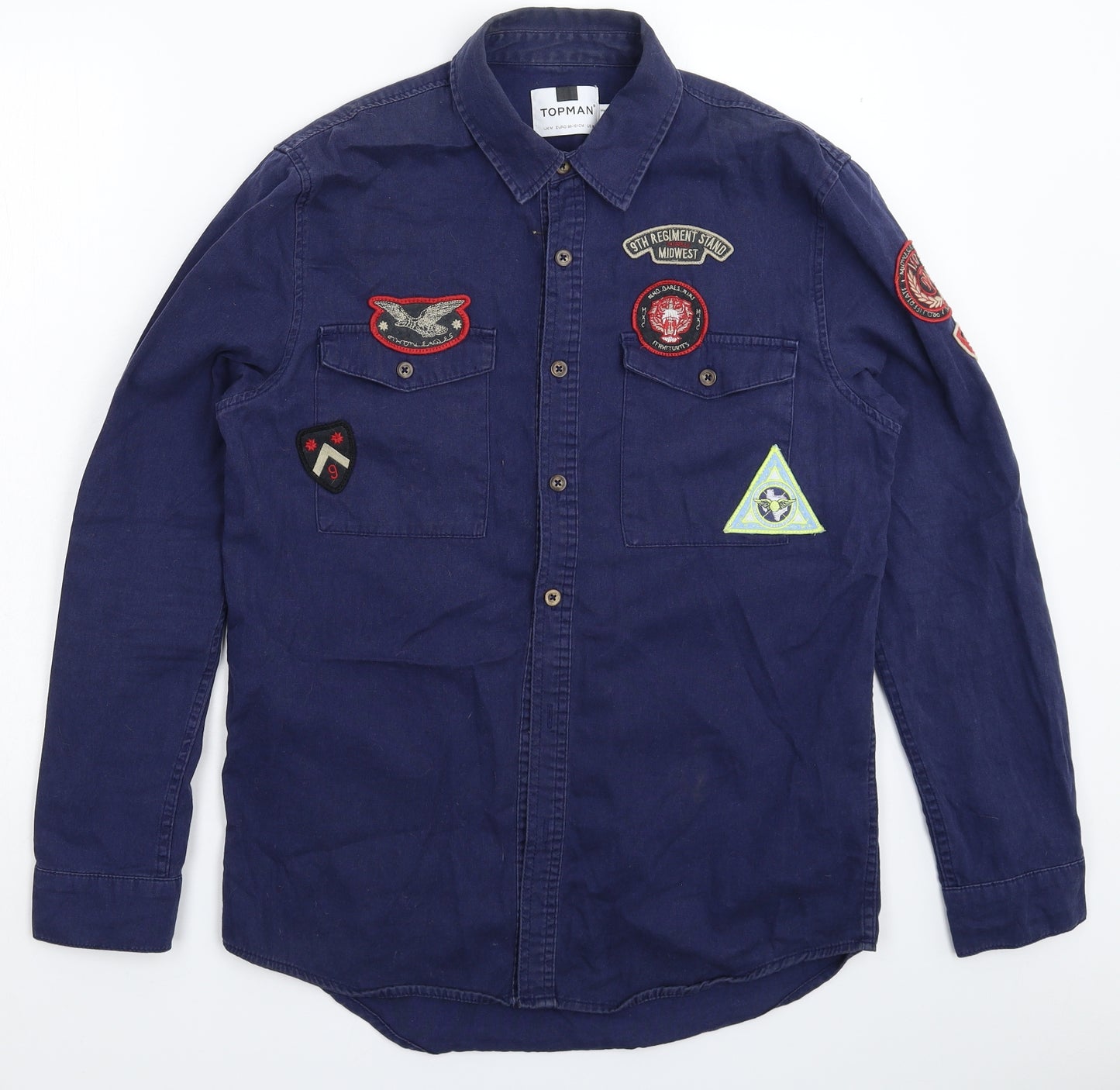 Topman Mens Blue    Button-Up Size M