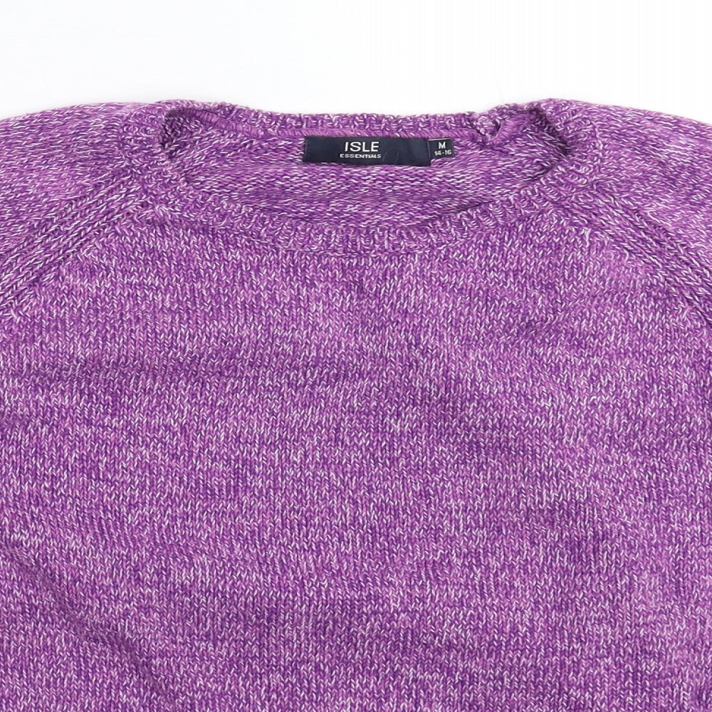 Isle Womens Purple  Knit Pullover Jumper Size 16