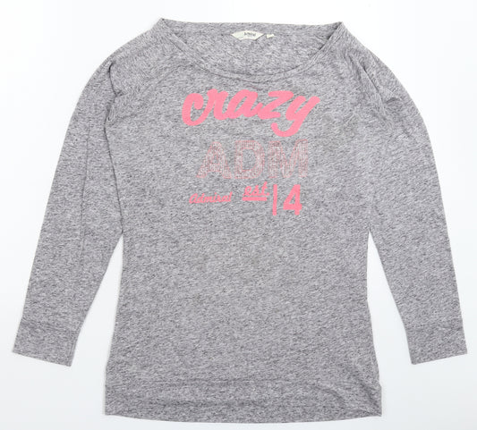 Front view of Admiral women’s grey basic t-shirt, size L