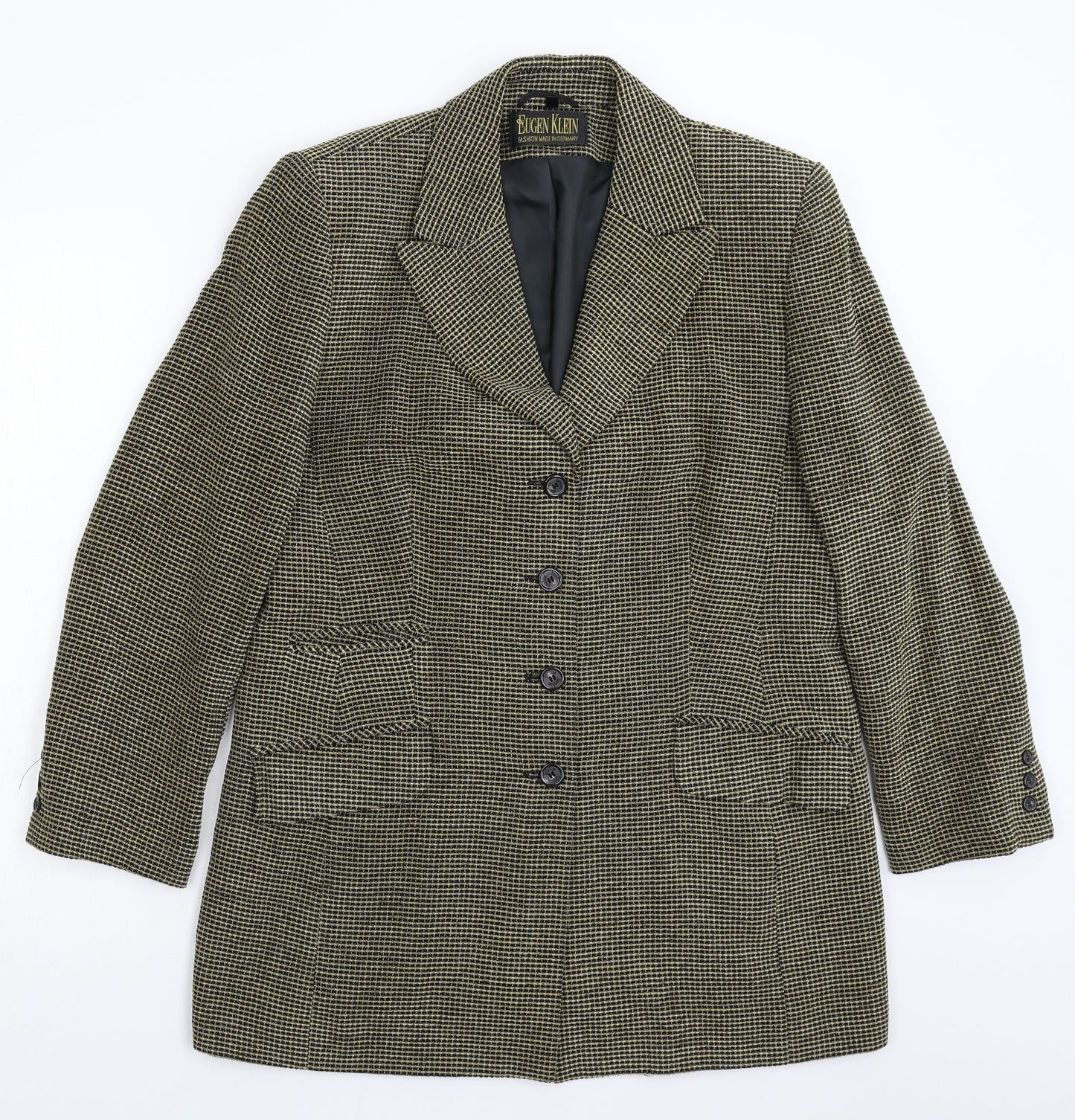 Eugen Klein Womens Beige Check  Jacket Suit Jacket Size 14
