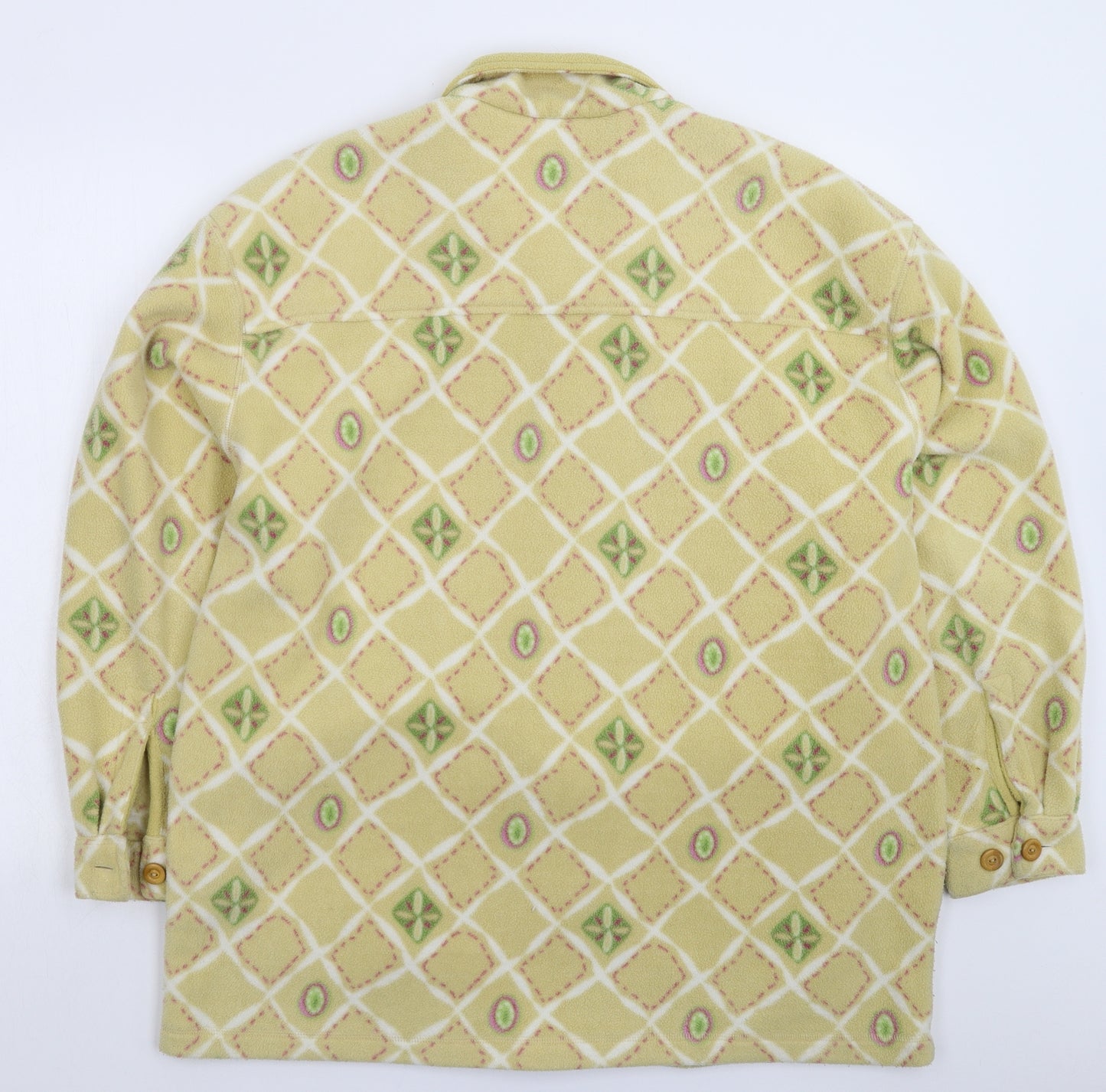 PACO Womens Beige Check Fleece Jacket  Size L