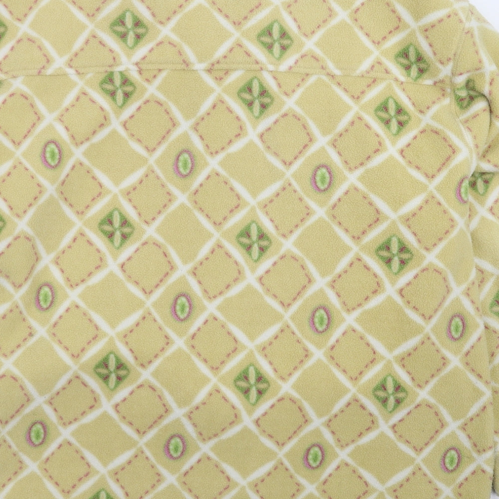 PACO Womens Beige Check Fleece Jacket  Size L