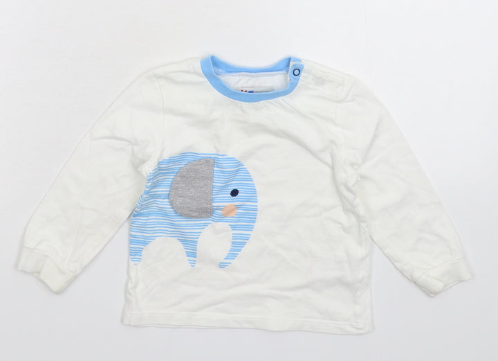 Kids Division Baby White   Basic T-Shirt Size 12-18 Months