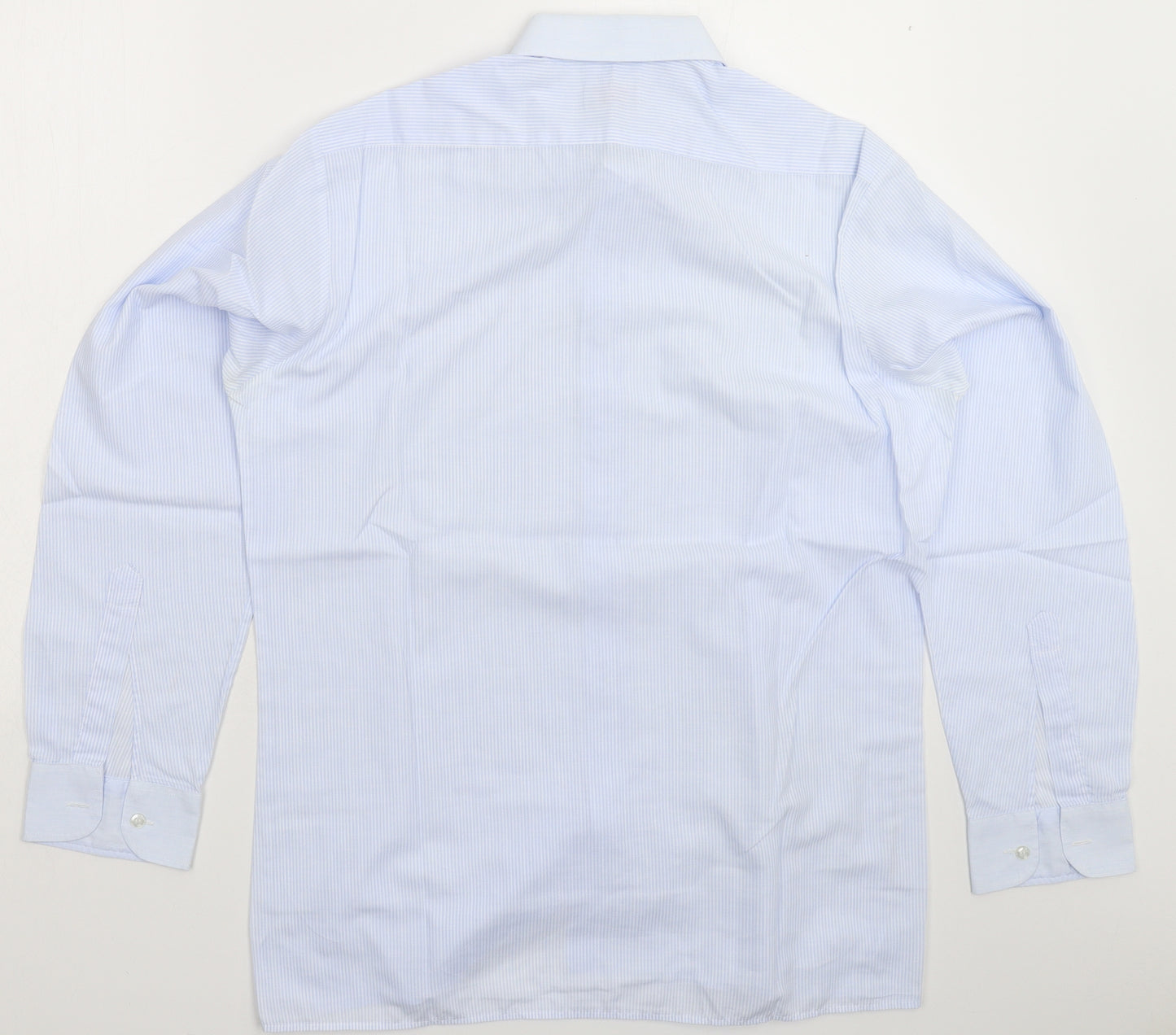 Peter England Mens Blue Striped   Dress Shirt Size L