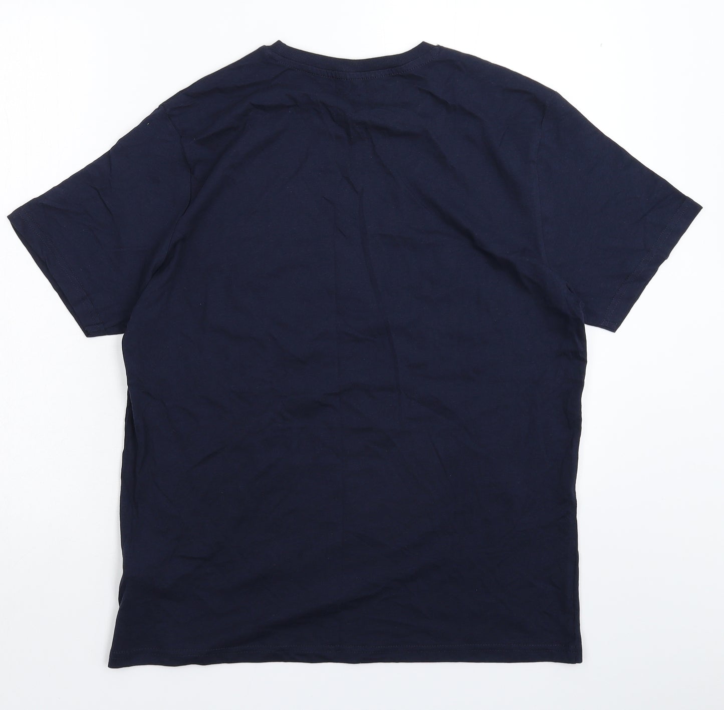 Mo Casual Mens Blue    T-Shirt Size L
