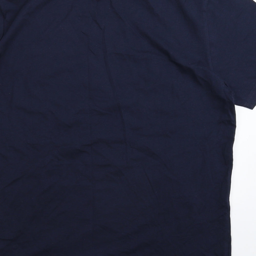 Mo Casual Mens Blue    T-Shirt Size L