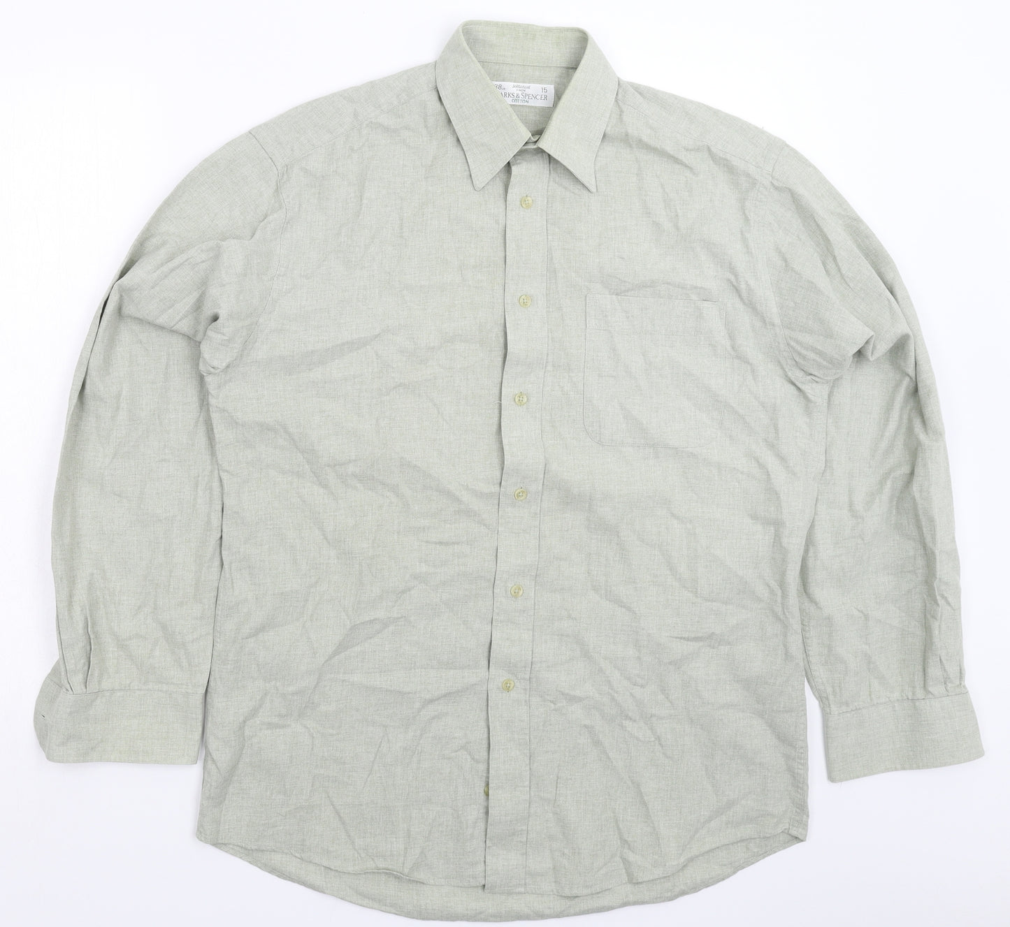 Marks and Spencer Mens Grey    Dress Shirt Size 15