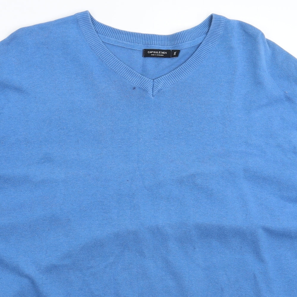 Capsule Mens Blue  Knit Pullover Jumper Size 3XL