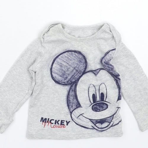 George Baby Grey   Basic T-Shirt Size 3-6 Months  - Disney