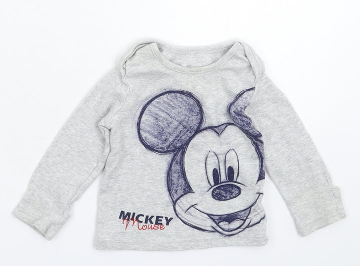 George Baby Grey   Basic T-Shirt Size 3-6 Months  - Disney